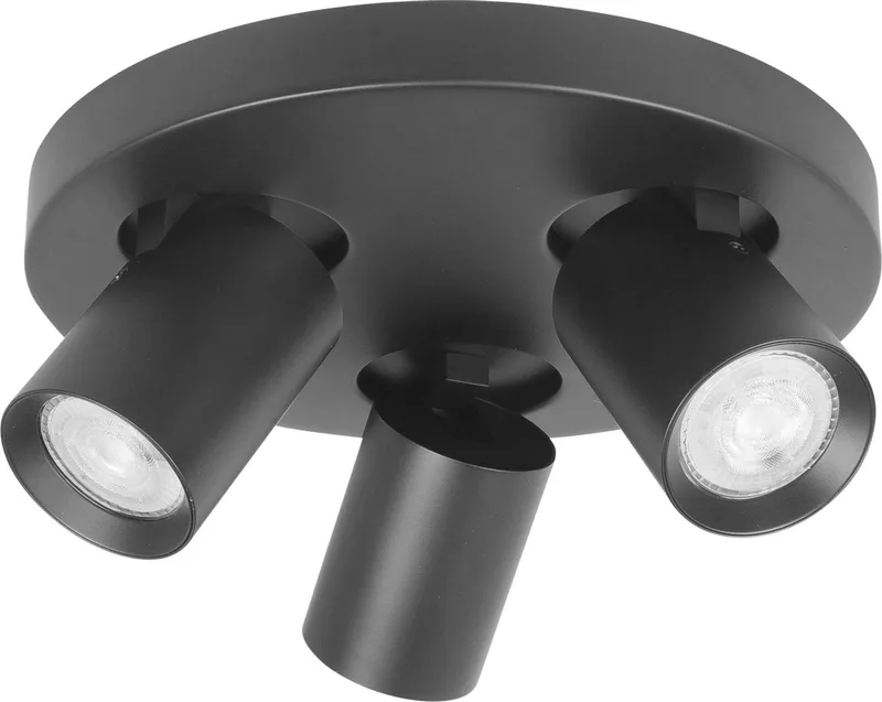 Opbouwspot Oliver | Zwart | Rond | GU10 | 3-voudig | 25cm von Highlight in Metaal – Produktfoto