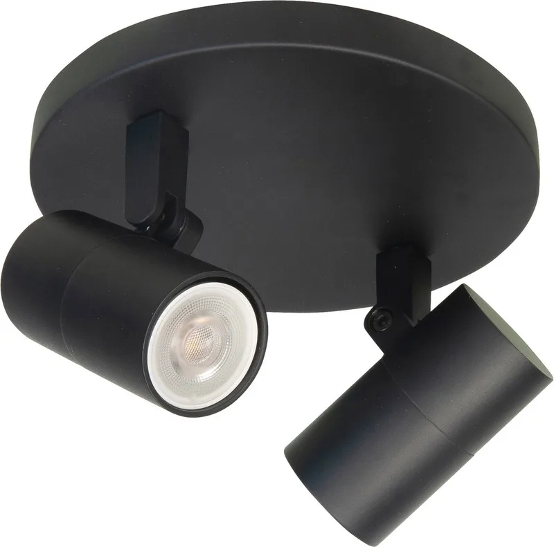 Opbouwspot Piccolo | Messing | Rond | GU10 | 2-voudig | 15cm fra Highlight i Sort – produktbillede