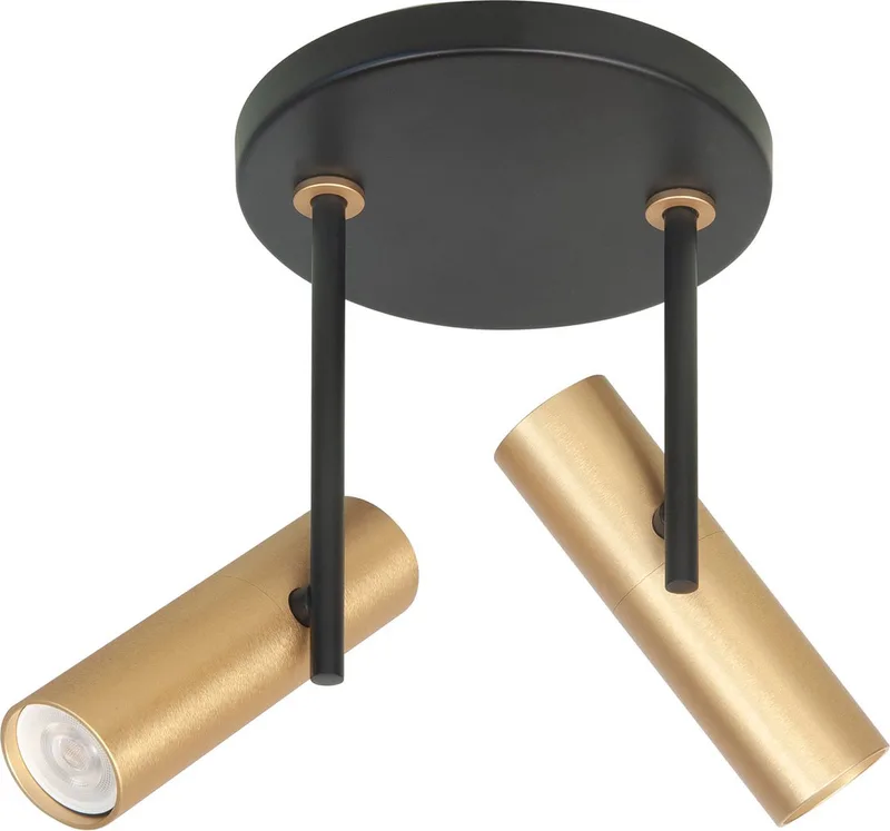 Opbouwspot Trend | Zwart Messing | Rond | Mini GU10 | 2-voudig | 15cm de Highlight en Metaal – photo produit