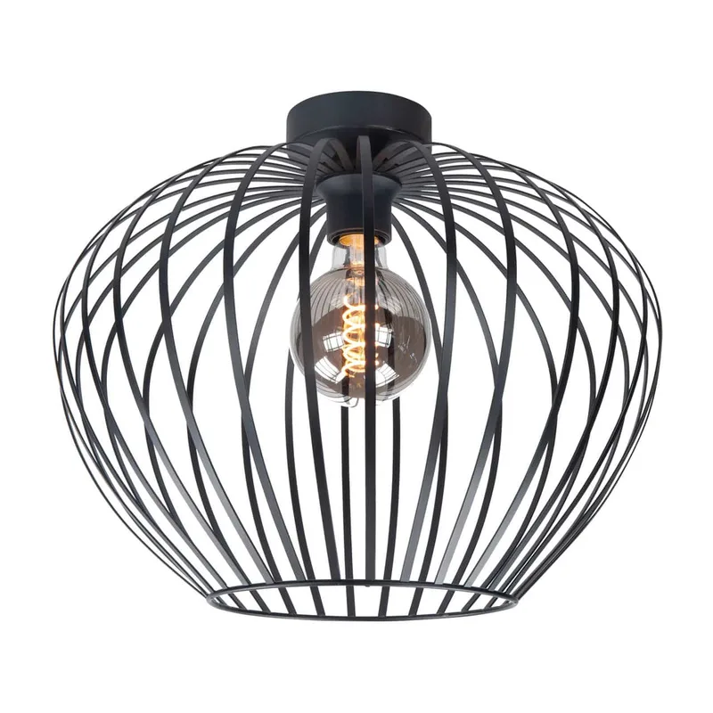 Open plafondlamp Mela zwart 50 cm de Highlight – photo produit
