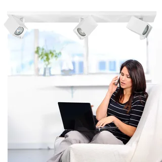 Plafond/wandspot | 10 cm | Oslo spots | 3 lichts | GU10 | wit | metaal | moderne verlichting de Highlight – photo produit 2 sur 3