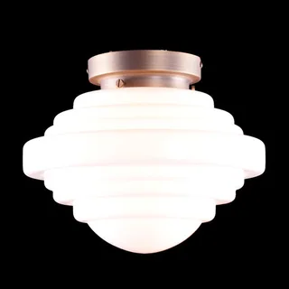 Plafondlamp | 25 cm | art deco met bronzen armatuur | E27 | brons wit | glas metaal | art deco retro de Highlight – photo produit 1 sur 3