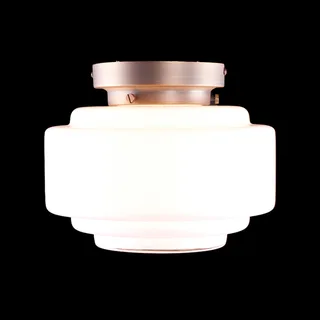 Plafondlamp | 25 cm | art deco met bronzen armatuur | E27 | brons wit | glas metaal | art deco retro de Highlight – photo produit 1 sur 3