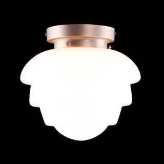 Plafondlamp | 25 cm | Art Deco met bronzen armatuur | E27 | brons wit | glas metaal | art deco retro van Highlight – productfoto 1 van 3