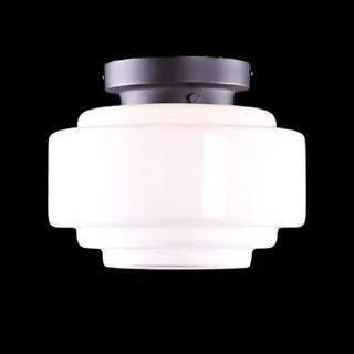 Plafondlamp | 25 cm | art deco met zwart armatuur | E27 | wit zwart | glas metaal | art deco von Highlight – Produktfoto 1 von 3