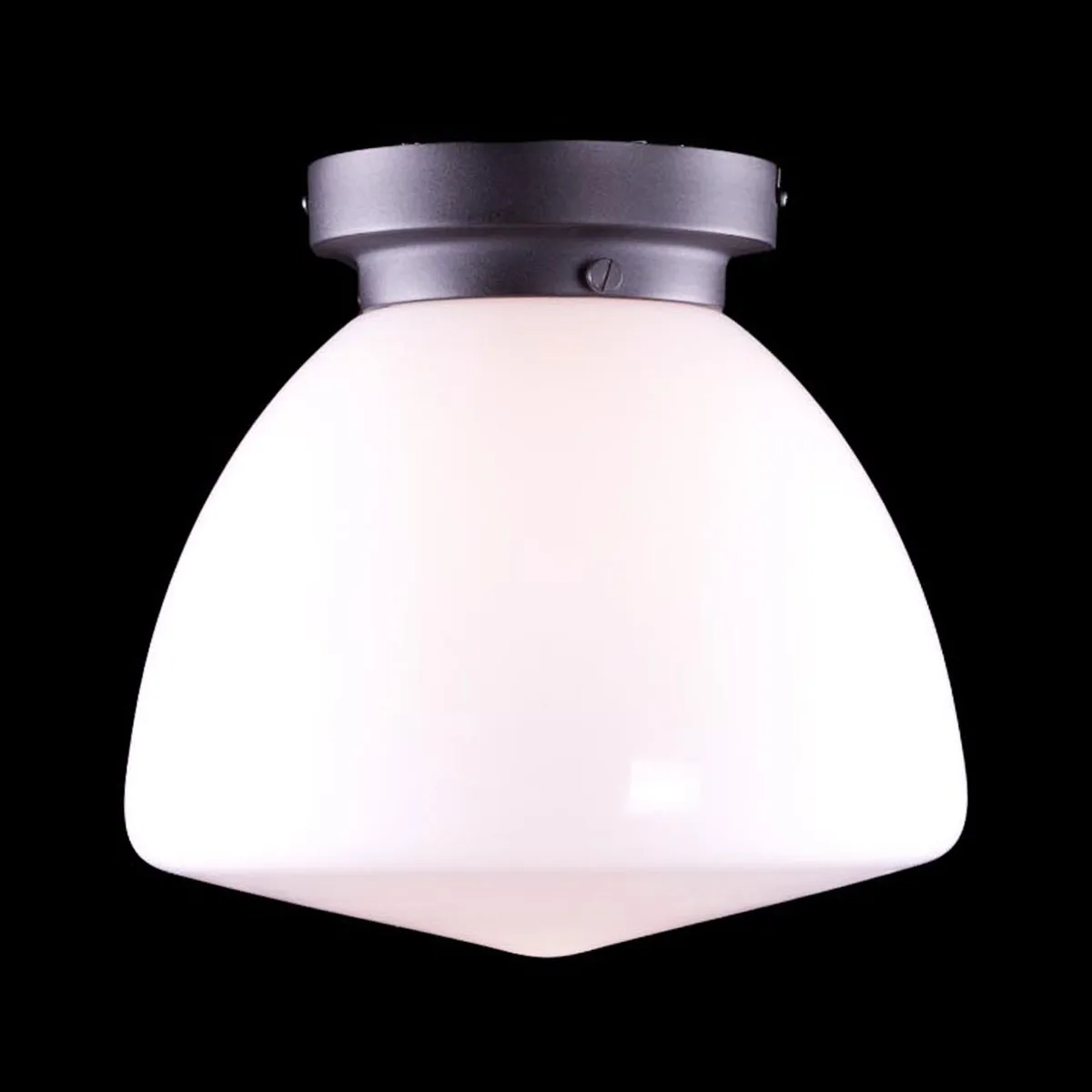 Plafondlamp | 25 cm | Art deco met zwart armatuur | E27 | wit zwart | glas metaal | art deco de Highlight – photo produit