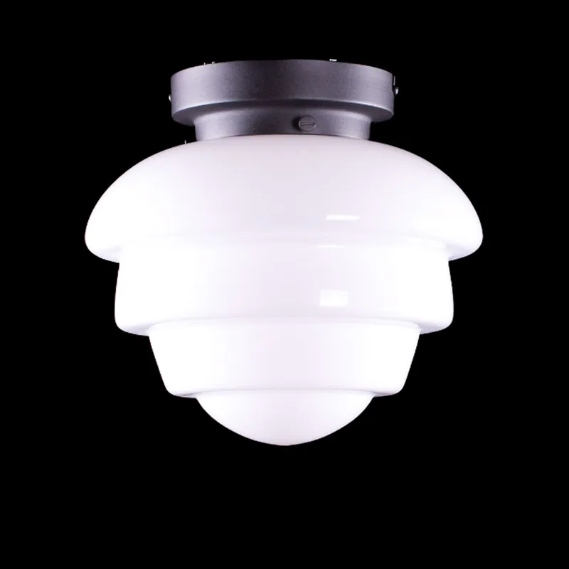 Plafondlamp | 25 cm | Art Deco met zwart armatuur | E27 | wit zwart | glas metaal | art deco by Highlight – product photo 2 of 3