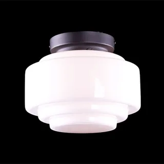 Plafondlamp | 25 cm | art deco met zwart armatuur | E27 | wit zwart | glas metaal | art deco von Highlight – Produktfoto 2 von 3