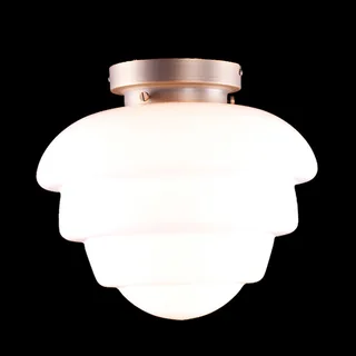 Plafondlamp | 30 cm | art deco met bronzen armatuur | E27 | brons wit | glas metaal | art deco retro de Highlight – photo produit 1 sur 3
