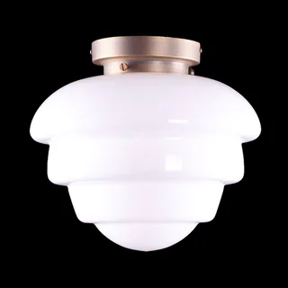 Plafondlamp | 30 cm | art deco met bronzen armatuur | E27 | brons wit | glas metaal | art deco retro de Highlight – photo produit 2 sur 3