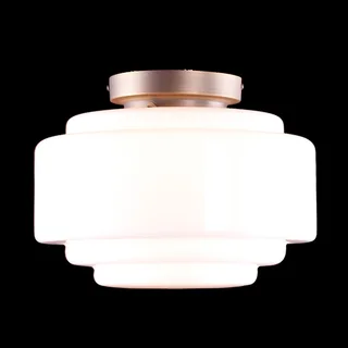 Plafondlamp | 30 cm | art deco met bronzen armatuur | E27 | brons wit | glas metaal | art deco retro fra Highlight – produktbillede 1 af 3