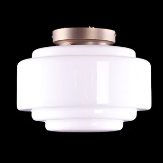 Plafondlamp | 30 cm | art deco met bronzen armatuur | E27 | brons wit | glas metaal | art deco retro fra Highlight – produktbillede 2 af 3