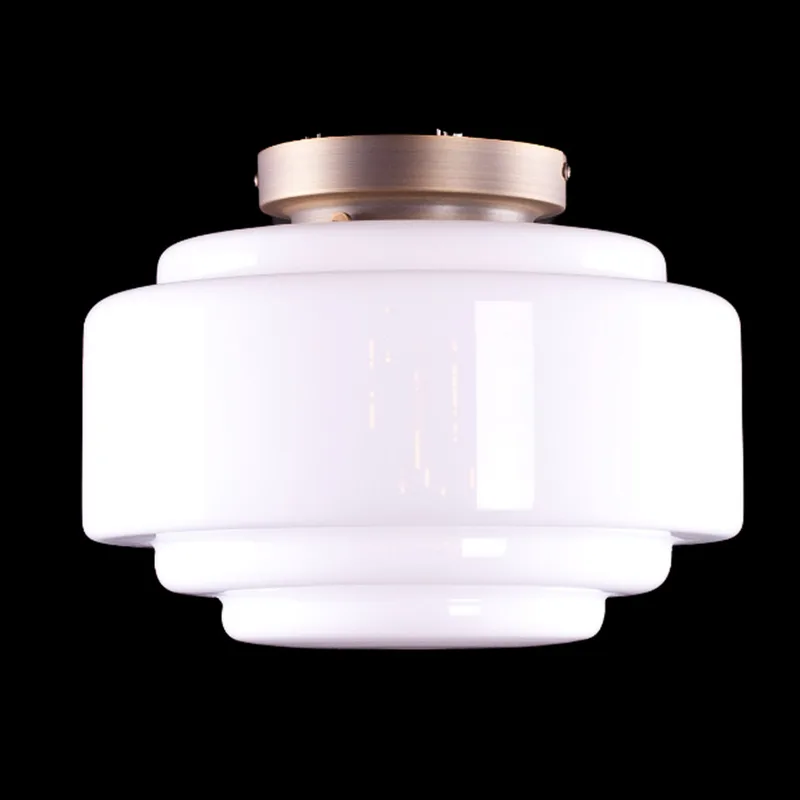 Plafondlamp | 30 cm | art deco met bronzen armatuur | E27 | brons wit | glas metaal | art deco retro fra Highlight – produktbillede 2 af 3