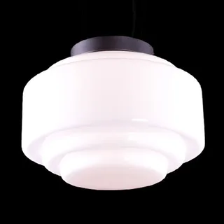 Plafondlamp | 30 cm | Art Deco met zwart armatuur | E27 | wit zwart | glas metaal | art deco retro von Highlight – Produktfoto 3 von 3