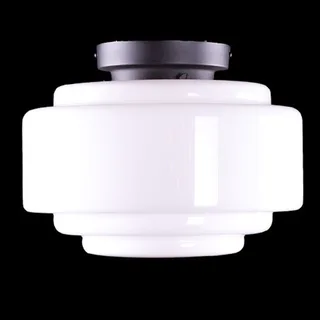Plafondlamp | 30 cm | Art Deco met zwart armatuur | E27 | wit zwart | glas metaal | art deco retro von Highlight – Produktfoto 1 von 3