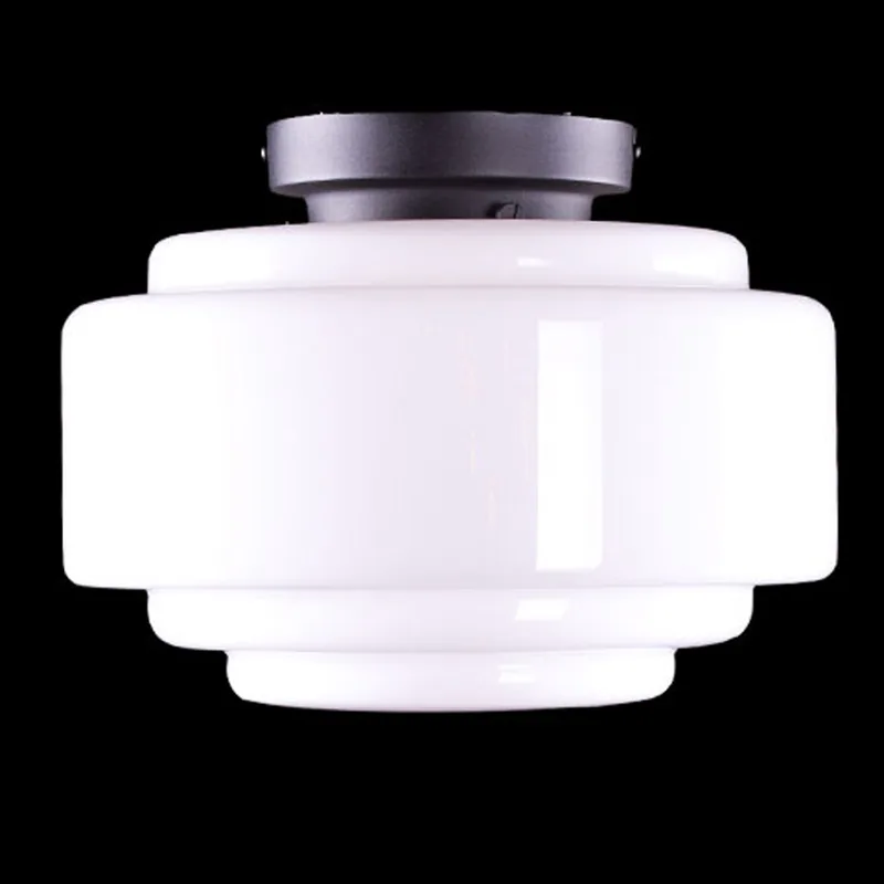 Plafondlamp | 30 cm | Art Deco met zwart armatuur | E27 | wit zwart | glas metaal | art deco retro von Highlight – Produktfoto 1 von 3