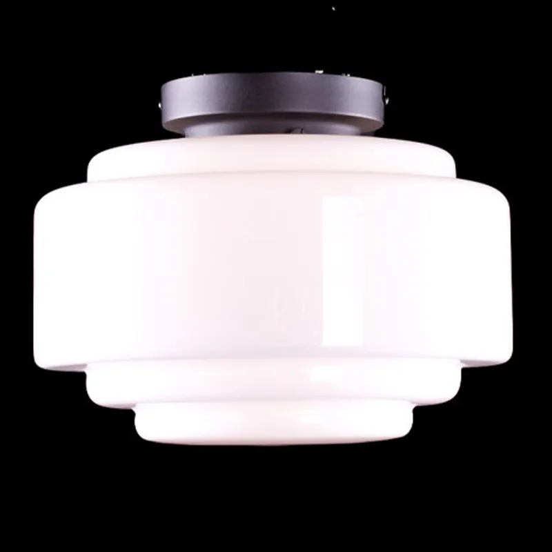Plafondlamp | 30 cm | Art Deco met zwart armatuur | E27 | wit zwart | glas metaal | art deco retro von Highlight – Produktfoto 2 von 3