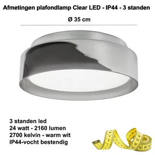 Plafondlamp | 35 cm | clear | LED | grijs smoke | glas metaal | moderne diffuse functionele van Highlight – productfoto 3 van 3