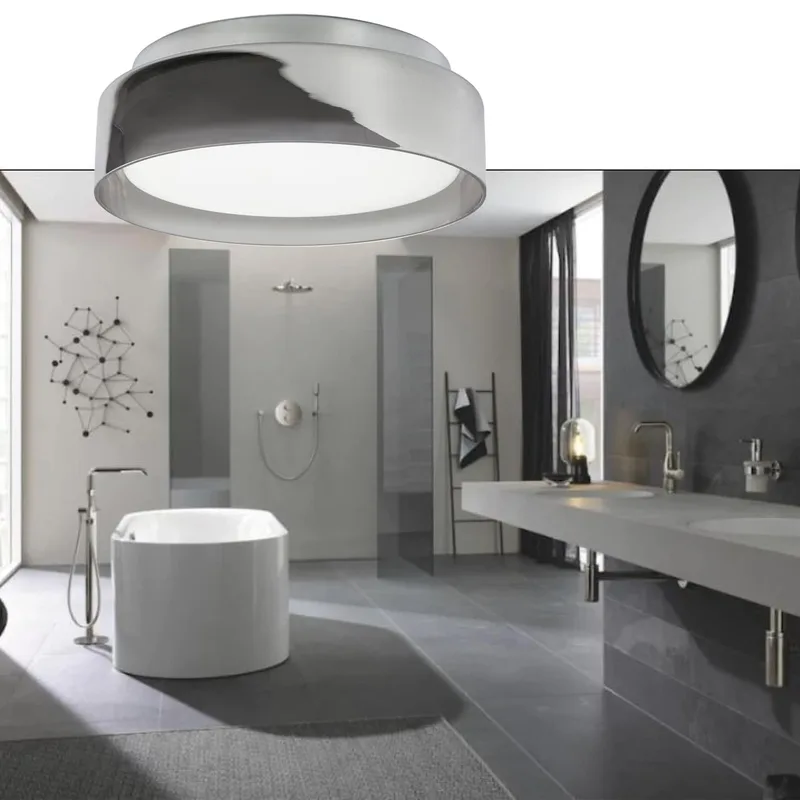Plafondlamp | 35 cm | clear | LED | grijs smoke | glas metaal | moderne diffuse functionele van Highlight – productfoto 2 van 3