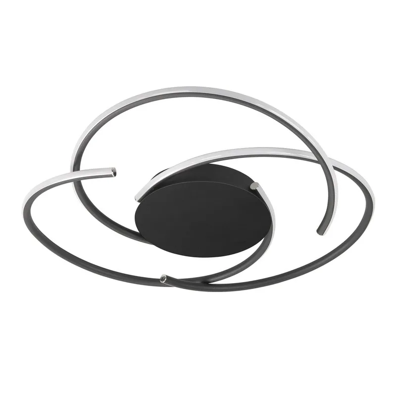 Plafondlamp | 49 cm | reverso/circles/plaza plafondlampen | 3 lichts | LED | zwart | aluminium de Highlight – photo produit