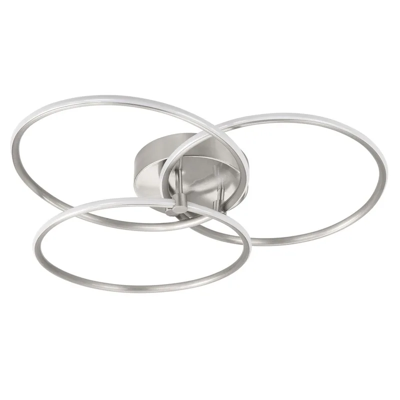 Plafondlamp | 49 cm | reverso/circles/plaza plafondlampen | 3 lichts | LED | grijs staal | aluminium fra Highlight – produktbillede
