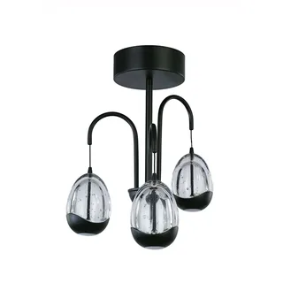 Plafondlamp | 9,5 cm | Clear Egg | 3 lichts | transparant zwart | glas metaal | moderne romantische van Highlight – productfoto 2 van 2