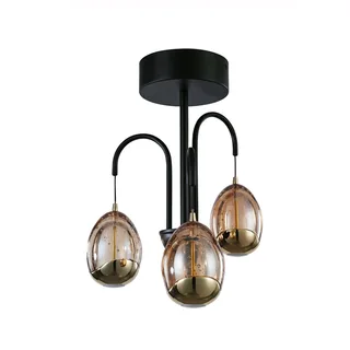 Plafondlamp | 9,5 cm | Golden Egg | 3 lichts | ingebouwde vervangbare LED module | amber goud zwart fra Highlight – produktbillede 2 af 3