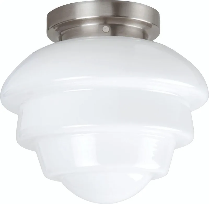 Plafondlamp Art-Deco Oxford Small de Highlight en Rvs, Blanc – photo produit