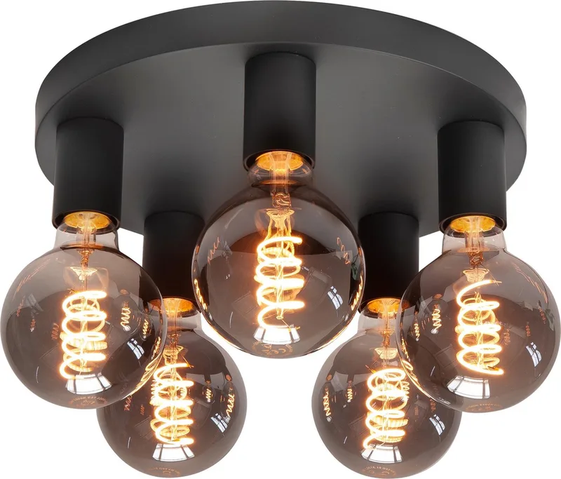 plafondlamp Basic 5 lichts de Highlight en Noir – photo produit