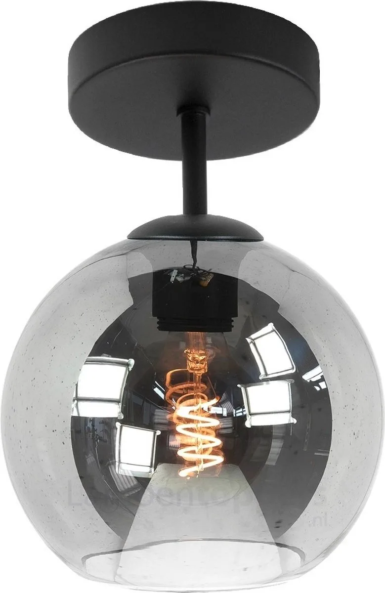 Plafondlamp Fantasy Globe Smoke Ø 20cm van Highlight in Zwart – productfoto