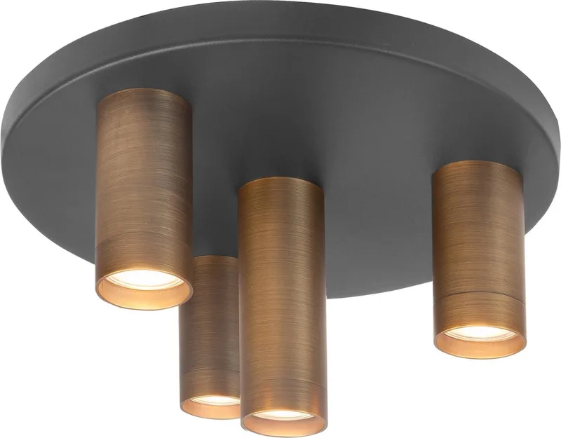 Plafondlamp Perugia 4 lichts Ø 35 cm brons zwart de Highlight en Noir, Bronze – photo produit