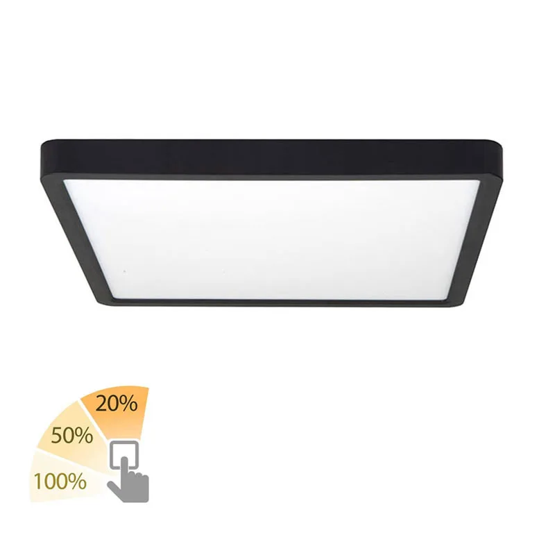 Plafondlamp Piatto 30 x 30 cm 3 step DIM zwart von Highlight – Produktfoto
