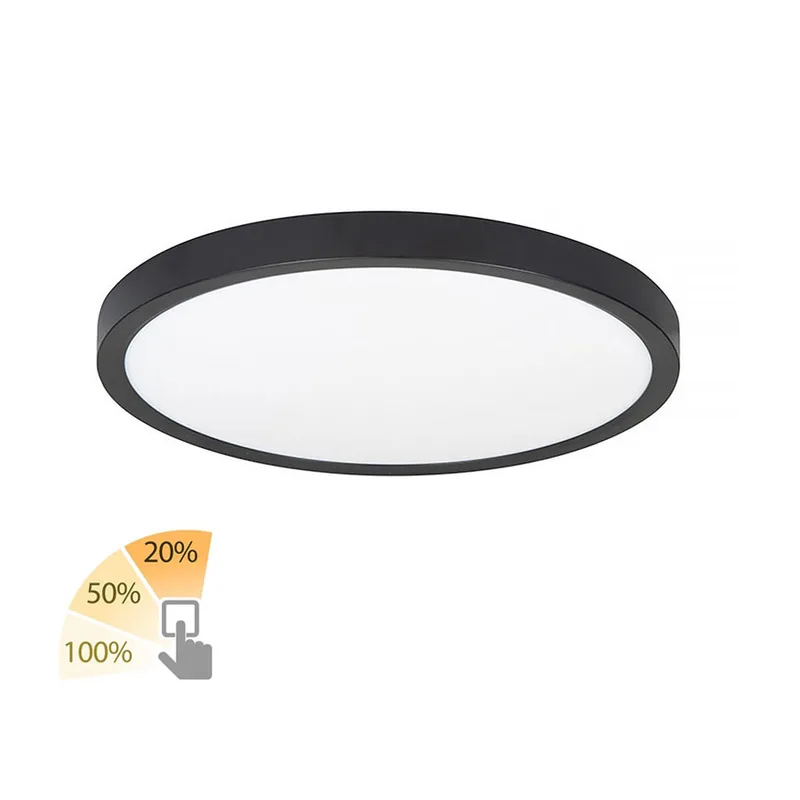 Plafondlamp Piatto Ø 30,5 cm 3 step DIM zwart de Highlight – photo produit