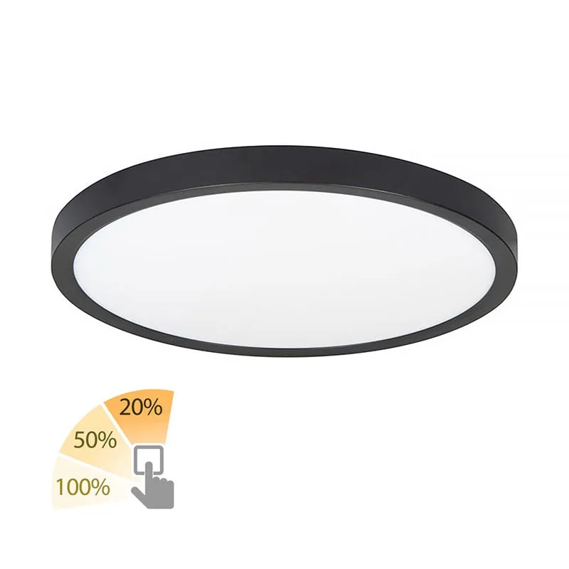 Plafondlamp Piatto Ø 44,5 cm 3 step DIM zwart de Highlight – photo produit