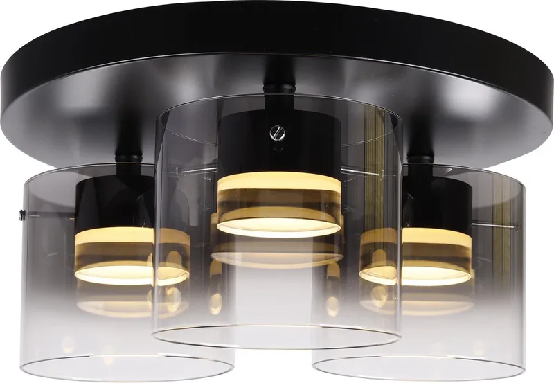 plafondlamp Salerno 3 lichts - smoke de Highlight en Noir – photo produit