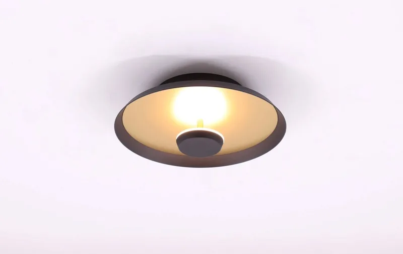 Plafondlamp zwart goud - diameter 26cm de Highlight en Or, Noir – photo produit
