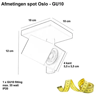 Plafondspot | 10 cm | oslo spots | GU10 | wit | metaal | moderne verlichting de Highlight – photo produit 3 sur 3
