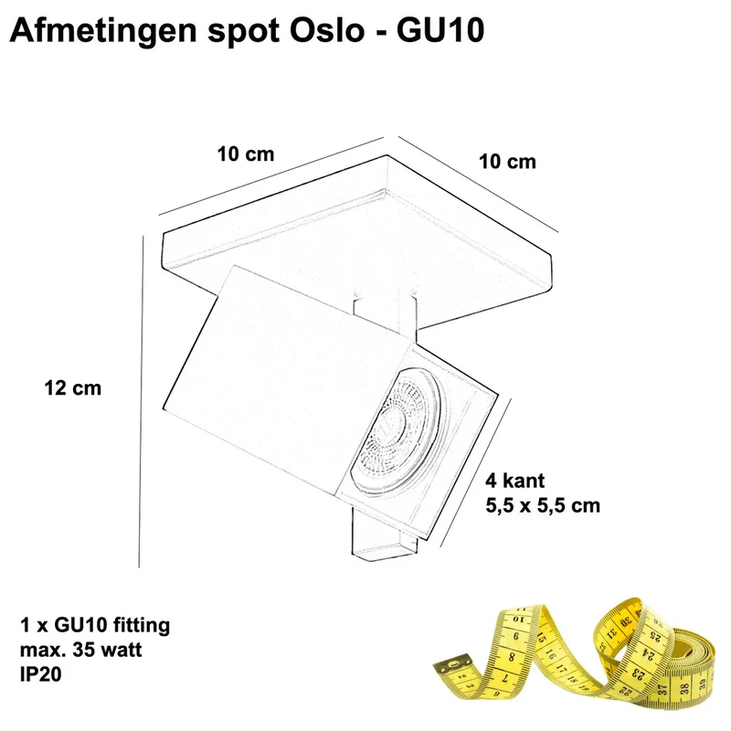 Plafondspot | 10 cm | oslo spots | GU10 | wit | metaal | moderne verlichting de Highlight – photo produit 3 sur 3