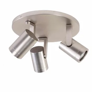 Plafondspot | 25 cm | Halospots mat staal | 3 lichts | GU10 | geborsteld staal | metaal | moderne fra Highlight – produktbillede 1 af 2