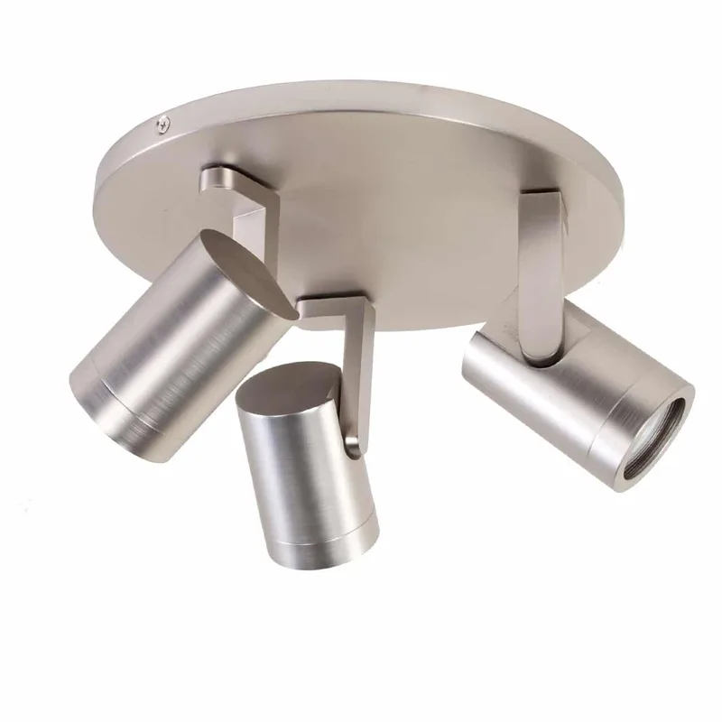 Plafondspot | 25 cm | Halospots mat staal | 3 lichts | GU10 | geborsteld staal | metaal | moderne fra Highlight – produktbillede 1 af 2