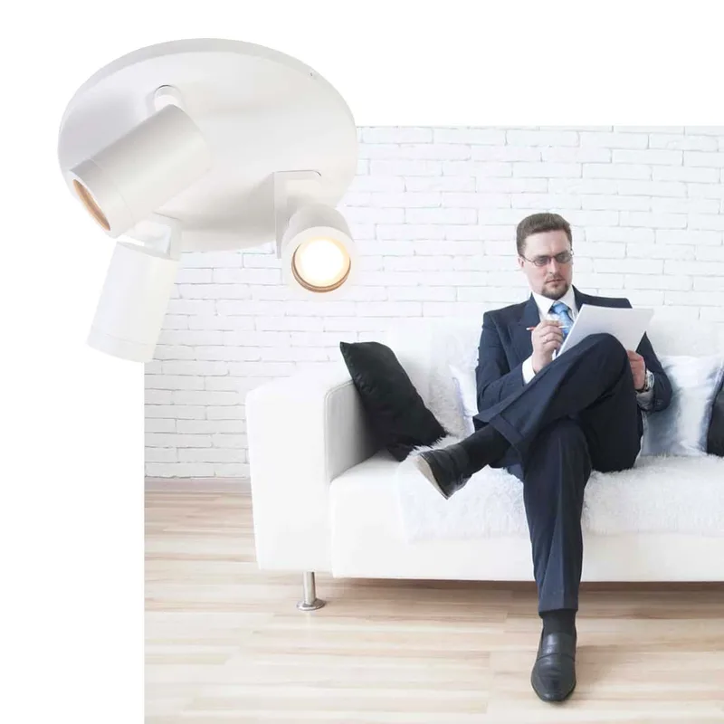 Plafondspot | 25 cm | halospots wit | 3 lichts | GU10 | wit | metaal | moderne verlichting de Highlight – photo produit 2 sur 2