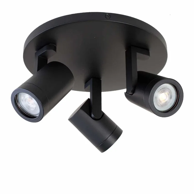 Plafondspot | 25 cm | halospots zwart | 3 lichts | GU10 | zwart | metaal | moderne verlichting fra Highlight – produktbillede 1 af 2