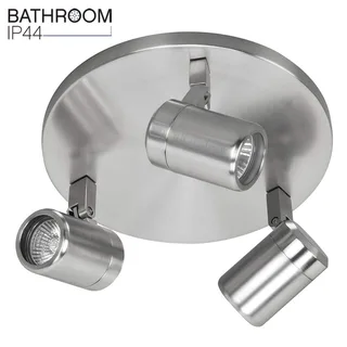 Plafondspot | 25 cm | rain spots IP44 | 3 lichts | GU10 | grijs staal | glas en metaal | moderne de Highlight – photo produit 1 sur 3