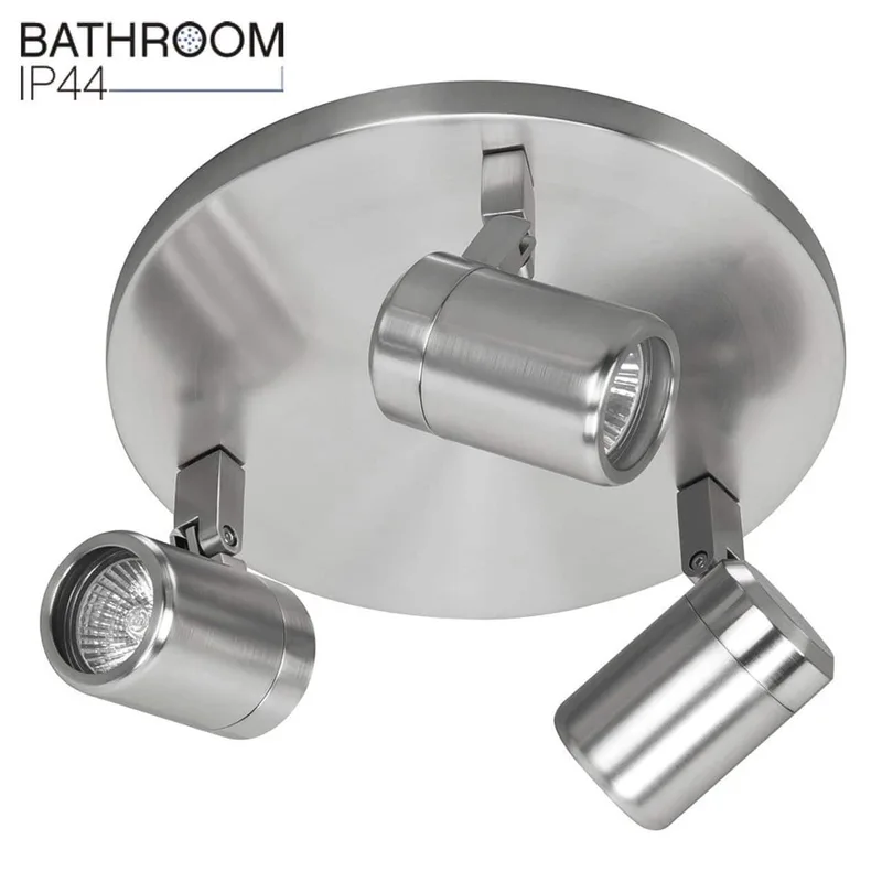 Plafondspot | 25 cm | rain spots IP44 | 3 lichts | GU10 | grijs staal | glas en metaal | moderne de Highlight – photo produit 1 sur 3