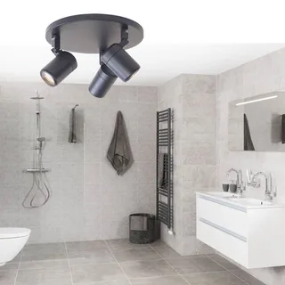 Plafondspot | 25 cm | Rain spots IP44 | 3 lichts | GU10 | zwart | glas en metaal | moderne de Highlight – photo produit 2 sur 3