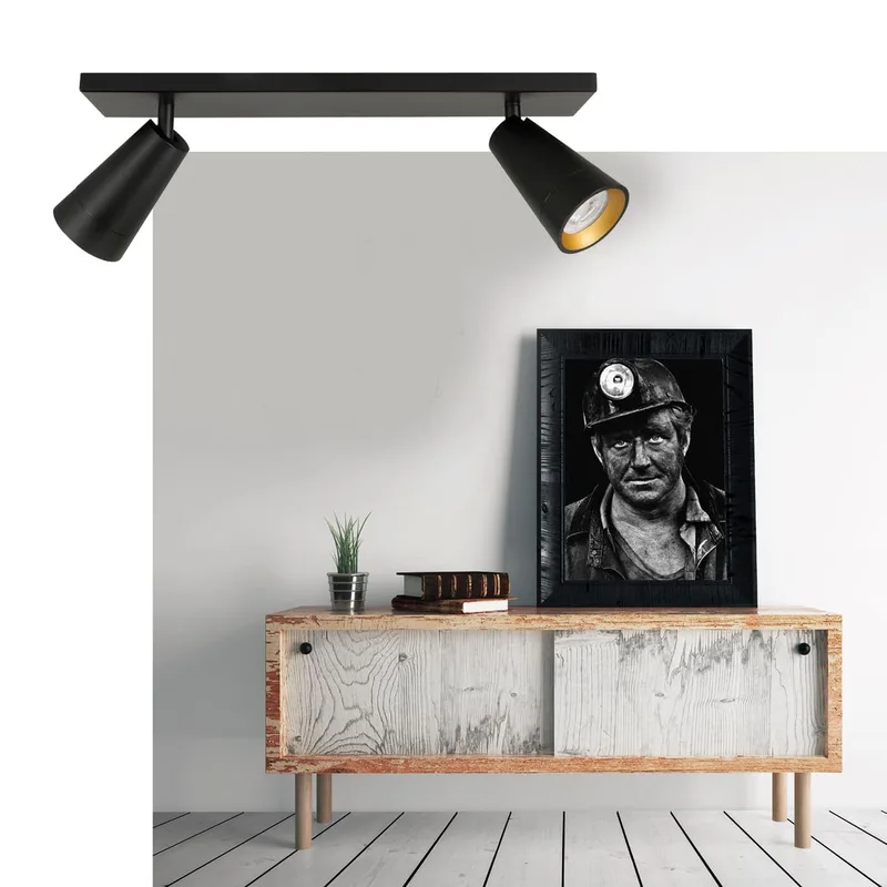 Plafondspot | 40 cm | Petunia | 2 lichts | GU10 | goud zwart | kunststof metaal | modern landelijk från Highlight – produktbild 2 av 3