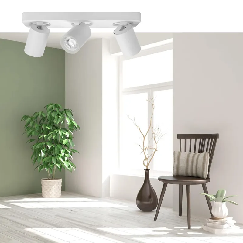 Plafondspot | Oliver spots | 3 lichts | GU10 | wit | kunststof en metaal | moderne verlichting de Highlight – photo produit 2 sur 3