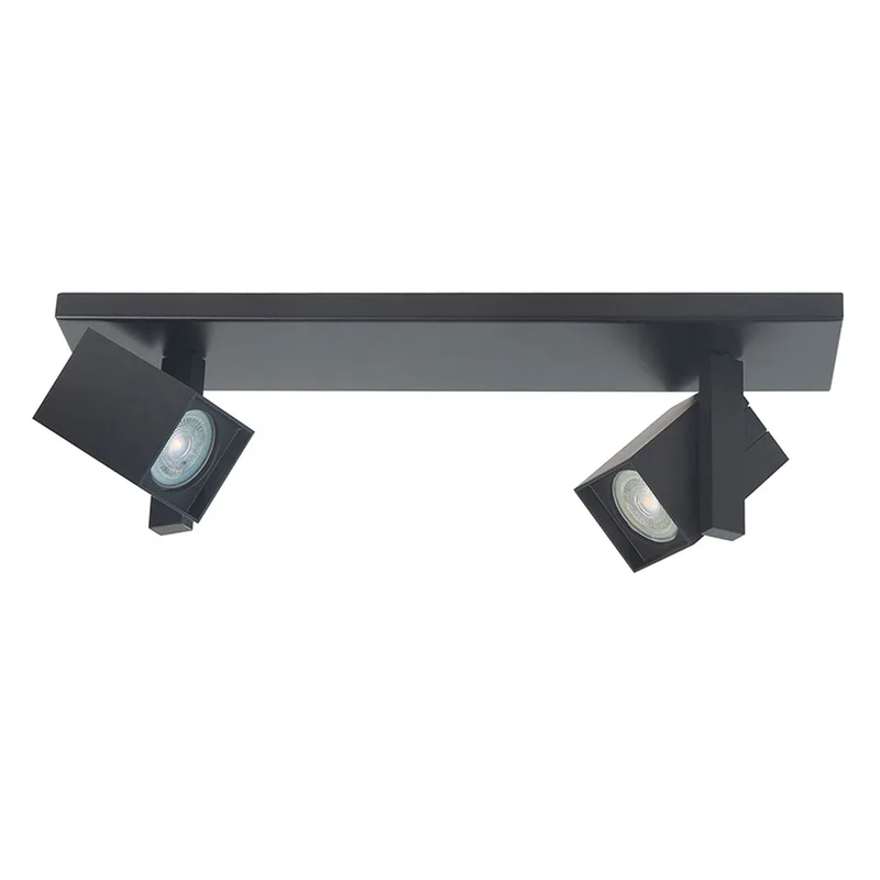 Plafondspot wandspot | 10 cm | oslo spots | 2 lichts | GU10 | zwart | metaal | moderne verlichting de Highlight – photo produit 1 sur 3