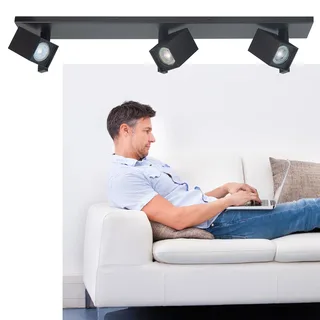 Plafondspot wandspot | 10 cm | Oslo spots | 3 lichts | GU10 | zwart | metaal | moderne verlichting von Highlight – Produktfoto 2 von 3