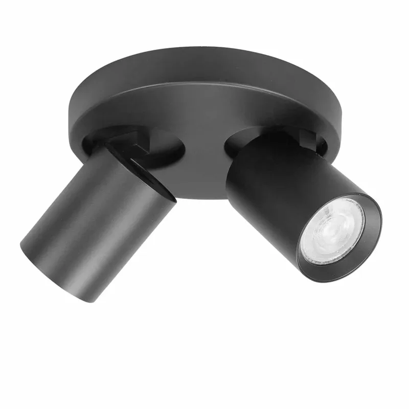 Plafonniere | 17 cm | Oliver spots | 2 lichts | GU10 | zwart | kunststof en metaal | moderne van Highlight – productfoto 1 van 2